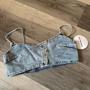 NWT SHEIN Denim Crop Top